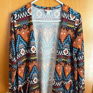 LuLaRoe Aztec Print Open Cardigan Size Medium Boho